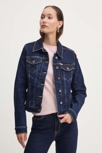 Rifľová bunda Guess Jeans dámska, tmavomodrá farba, prechodná, W4YN55 D5CB1