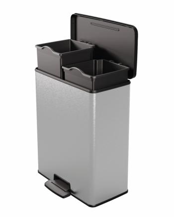 CURVER Odpadkový kôš DECO BIN DUO 26L+26L | strieborná