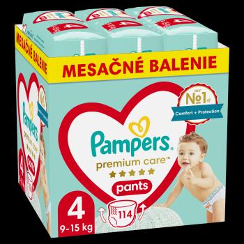 PAMPERS Premium Care Plienkové Nohavičky, veľkosť 4, 9kg-15kg 114 ks