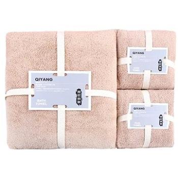 GOLDBABY detské osušky sada hnedá 2 ks 35 × 75, 1 ks 70 × 140 cm (0722777604709)