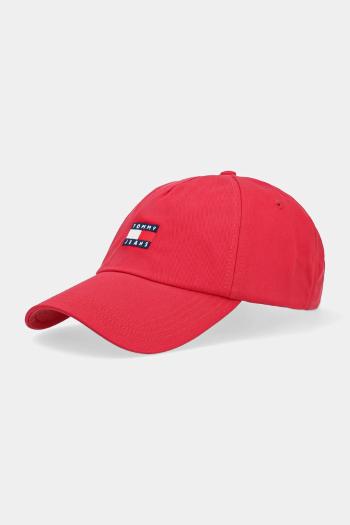 Bavlnená šiltovka Tommy Jeans hnedá farba, s nášivkou, AM0AM12933