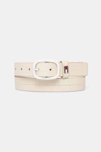 Semišový opasok Tommy Jeans béžová farba, AW0AW17392