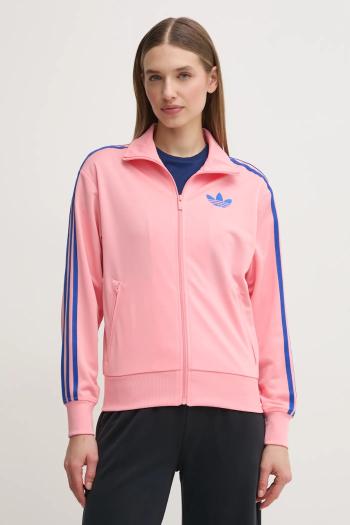 Mikina adidas Originals Firebird dámska, ružová farba, vzorovaná, JP2302