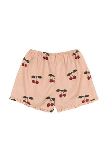 Detské bavlnené šortky Konges Sløjd VERBENA SHORTS GOTS ružová farba, s potlačou, KS102298