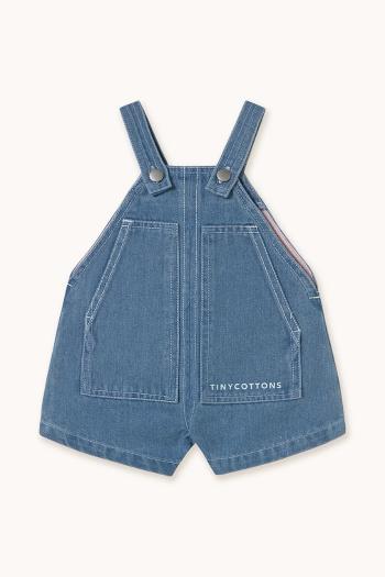 Detské nohavice na traky Tinycottons BABY GRAPHIC DENIM DUNGAREE jednofarebné, SS25-244