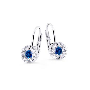 Cutie Diamonds Oslnivé visiace náušnice z bieleho zlata so zafírmi a diamantmi DZ8039-55-SF-X-2