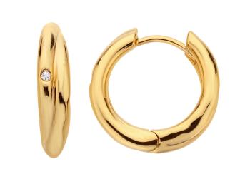 Hot Diamonds Nadčasové pozlátené náušnice kruhy s diamantmi Jac Jossa Soul DE812