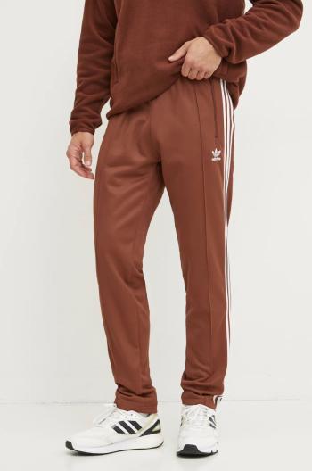 Tepláky adidas Originals Beckenbauer Track Pants hnedá farba, s nášivkou, IY9877