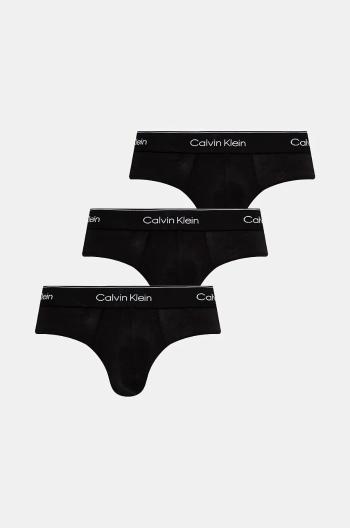 Slipy Calvin Klein Underwear 3-pak pánske, čierna farba, 000NB3962A