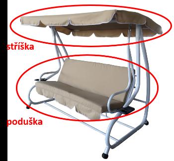 ArtRoja Strieška + podušky k hojdačke DE LUXE | béžová