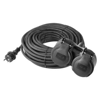 EMOS P0603 PREDLZOVACI KABEL GUMOVY - 2 ZASUVKY, 20M, 3X 1,5MM2, IP44