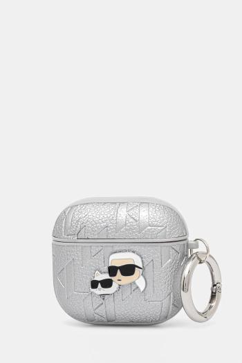 Puzdro na airpod Karl Lagerfeld AirPods 4 strieborná farba, KLA4PGKCPS