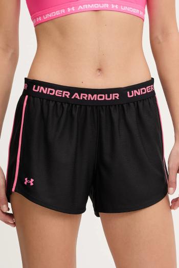 Tréningové šortky Under Armour Tech Play čierna farba, s nášivkou, stredne vysoký pás, 1389882