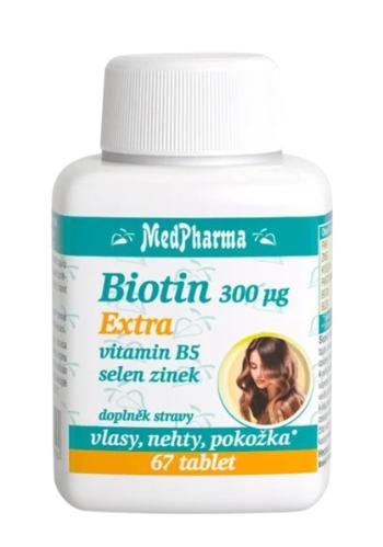 MEDPHARMA Biotin 300 µg Extra, vitamín B5, selén, zinok 67 tabliet