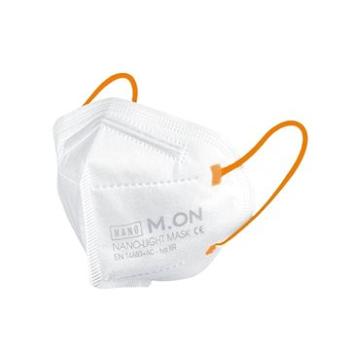 NANO M.ON – NANO LIGHT MASK JUNIORSKÁ EDÍCIA, nano rúško v tvare respirátora (10 ks) biela + svietiv (8594030604465)