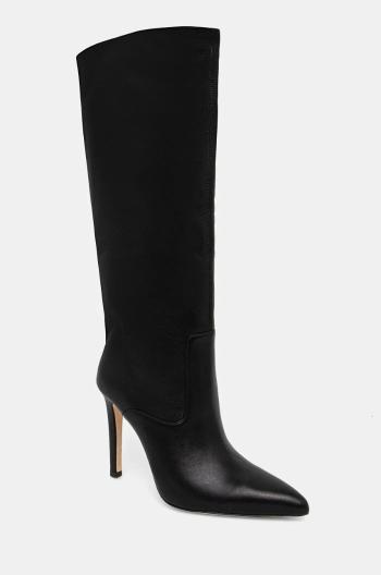 Kožené čižmy Marciano Guess TUB SHAFT BOOT dámske, čierna farba, na vysokom podpätku, 4BGZ29 7103A
