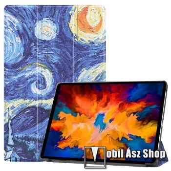 Notesz / mappa tok - OLAJFESTMÉNY MINTÁS - oldalra nyíló flip cover, TRIFOLD asztali tartó funkció, műanyag belső - Lenovo Tab P11 Pro (TB-J706F) / Lenovo Tab XiaoXin P11 Pro