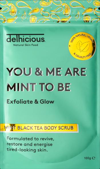 DELHICIOUS Black Tea Body Scrub Mint 100 g