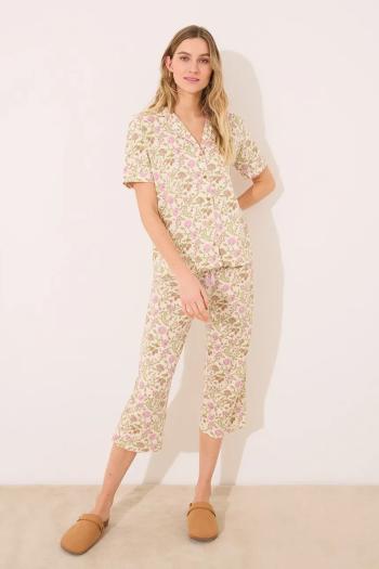 Bavlnené pyžamo women'secret dámska, zelená farba, bavlnená, 4859409