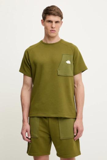 Tričko The North Face Terry Relaxed pánske, zelená farba, s nášivkou, NF0A8C28PIB1