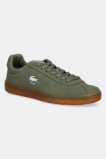 Semišové tenisky Lacoste BASESHOT zelená farba, 49SMA0133