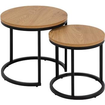 Sada 2 stolíkov Spiro, dekor divoký dub, priemer 45 cm/35 cm (0000096285)
