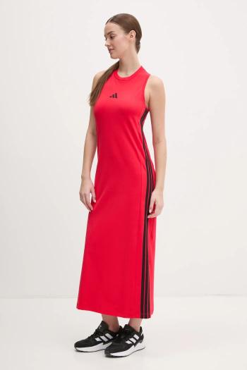 Šaty adidas Essentials červená farba, maxi, rovný strih, JE1206