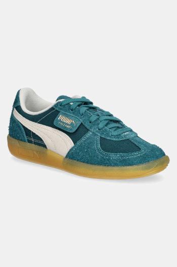 Semišové tenisky Puma Palermo Vintage zelená farba, 396841