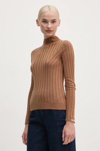 Sveter Pepe Jeans IZABEL TURTLENECK dámsky, béžová farba, PL702224