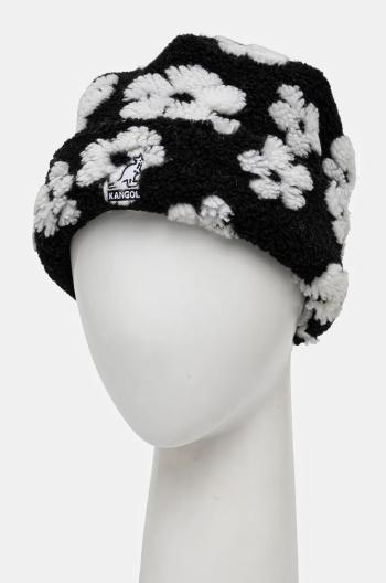 Čiapka Kangol FLORAL FLEECE čierna farba, z hrubej pleteniny, K5421.BW016