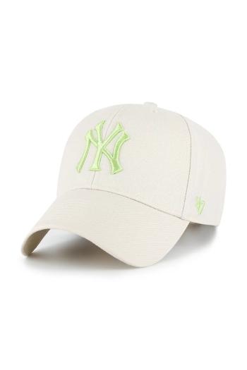 Šiltovka 47 brand MLB New York Yankees béžová farba, jednofarebná, B-MVPSP17WBP-BNL