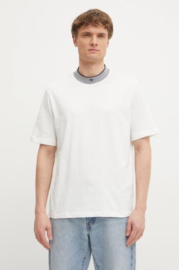 Bavlnené tričko Armani Exchange pánske, biela farba, jednofarebné, XM000280 AF10361