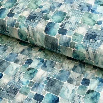 Úplet VISCOSE Blocking petrol digital print
