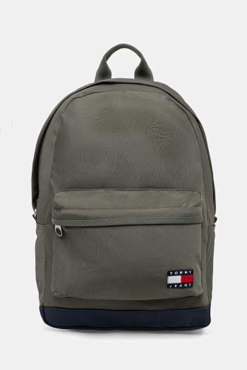 Ruksak Tommy Jeans pánsky, zelená farba, veľký, s nášivkou, AM0AM13400