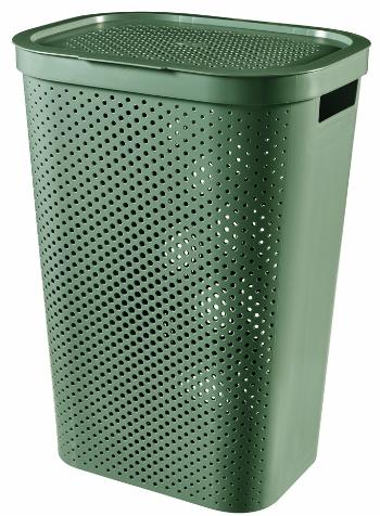 CURVER Kôš na špinavú bielizeň INFINITY DOTS 60L recyklovaný plast | zelená