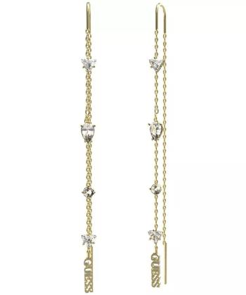 Guess Pozlátené visiace náušnice s kryštálmi Wonderlights JUBE04412JWYGT/U