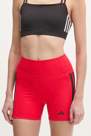 Tréningové šortky adidas Performance Optime červená farba, s potlačou, vysoký pás, JN4583