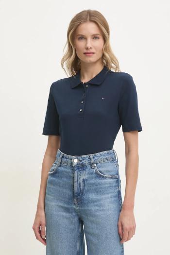Polo tričko Tommy Hilfiger dámske, tmavomodrá farba, WW0WW43224