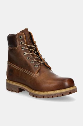 Kožené členkové topánky Timberland 6In Premium pánske, hnedá farba, TB1270942141