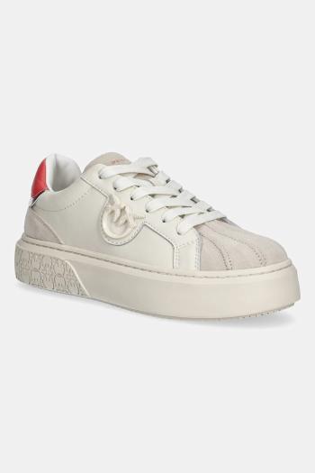 Semišové tenisky Pinko Yoko dámske, béžová farba, SS0073 P021 F5B
