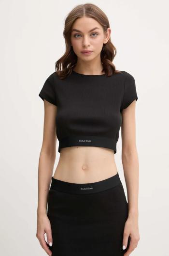 Tričko Calvin Klein Underwear dámske, čierna farba, LV00QS7349
