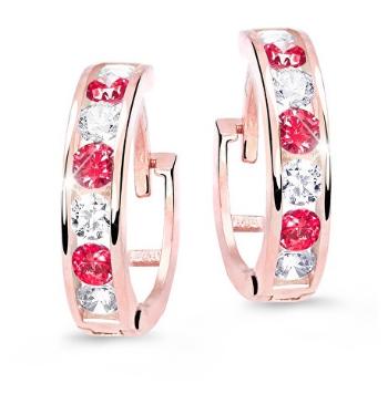 Cutie Jewellery Slušivé detské náušnice z ružového zlata C3345-80-X-4 červená