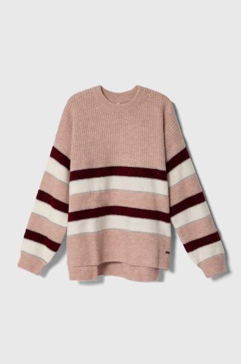 Sveter s prímesou vlny Pepe Jeans bordová farba, teplý