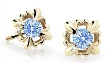Cutie Jewellery Roztomilé detské náušnice zo žltého zlata C2212-30-X-1 svetlo modrá