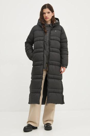 Bunda Tommy Jeans dámska, čierna farba, zimná, oversize, DW0DW20184