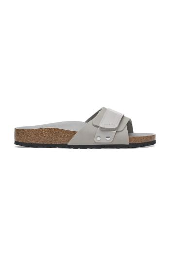 Kožené šľapky Birkenstock Oita dámske, šedá farba, 1029312