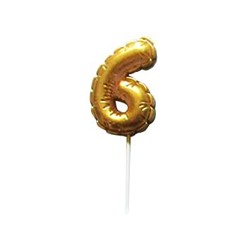 Tortová sviečka číslica "6" TORO zapichovací balónik 6cm