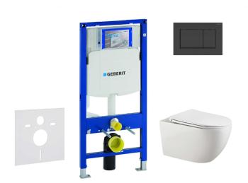 GEBERIT - Duofix Set predstenovej inštalácie, klozetu Gaia a dosky softclose, tlačidlo Sigma30, matná čierna/čierna SANI11CA5106