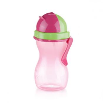TESCOMA detská fľaša so slamkou BAMBINI 300 ml, zelená, ružová , 