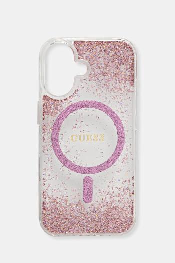 Puzdro na mobil Guess iPhone 16 ružová farba, GUHMP16SRGRGEP